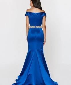 Ashley Lauren - 1206 Off Shoulder Satin Evening Dress Formal Gowns