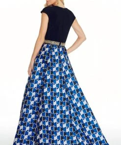 Ashley Lauren - 1268 Royal Blue Geometric Ballgown Formal Gowns 6 Ashley Lauren - 1268 Royal Blue Geometric Ballgown Formal Gowns