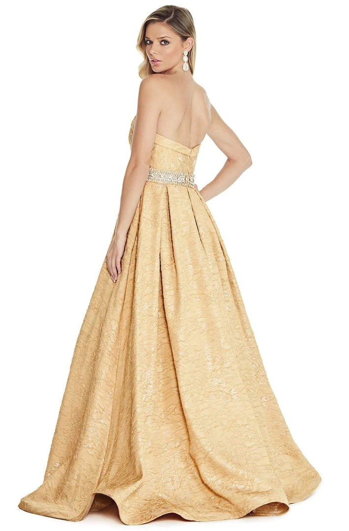 Formal Gowns Ashley Lauren - 1269 Brocade Ball Gown With Beaded Belt 7 Formal Gowns Ashley Lauren - 1269 Brocade Ball Gown With Beaded Belt