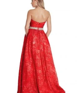 Formal Gowns Ashley Lauren - 1269 Brocade Ball Gown With Beaded Belt 19 Formal Gowns Ashley Lauren - 1269 Brocade Ball Gown With Beaded Belt