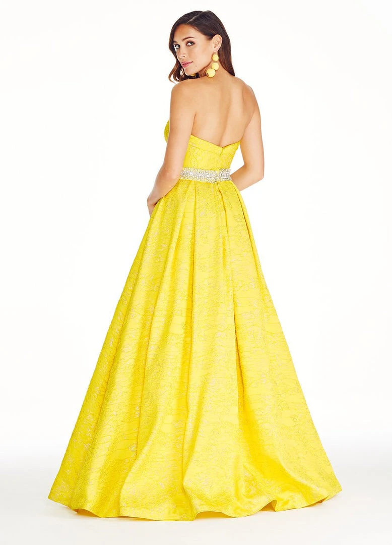 Formal Gowns Ashley Lauren - 1269 Brocade Ball Gown With Beaded Belt 9 Formal Gowns Ashley Lauren - 1269 Brocade Ball Gown With Beaded Belt