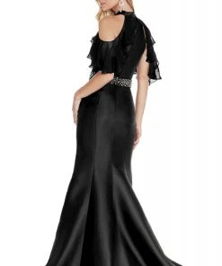Ashley Lauren - 1275 Flutter Sleeve Mikado Evening Dress Formal Gowns