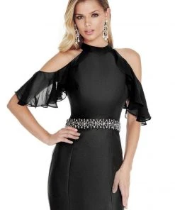 Ashley Lauren - 1275 Flutter Sleeve Mikado Evening Dress Formal Gowns