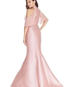 Ashley Lauren - 1275 Flutter Sleeve Mikado Evening Dress Formal Gowns