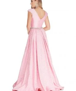 Formal Gowns Ashley Lauren - 1306 Brocade Ball Gown With Beaded Belt 12 Formal Gowns Ashley Lauren - 1306 Brocade Ball Gown With Beaded Belt