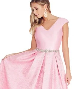 Formal Gowns Ashley Lauren - 1306 Brocade Ball Gown With Beaded Belt 13 Formal Gowns Ashley Lauren - 1306 Brocade Ball Gown With Beaded Belt