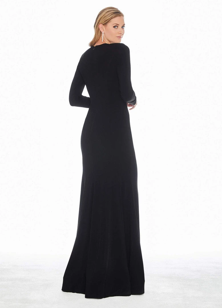 Ashley Lauren - 1331 Crystal Accented Long Sleeve Trumpet Dress Formal Gowns 4 Ashley Lauren - 1331 Crystal Accented Long Sleeve Trumpet Dress Formal Gowns