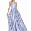 Formal Gowns Ashley Lauren - 1339 Cut-In Halter Metallic Brocade Ballgown 2 Formal Gowns Ashley Lauren - 1339 Cut-In Halter Metallic Brocade Ballgown