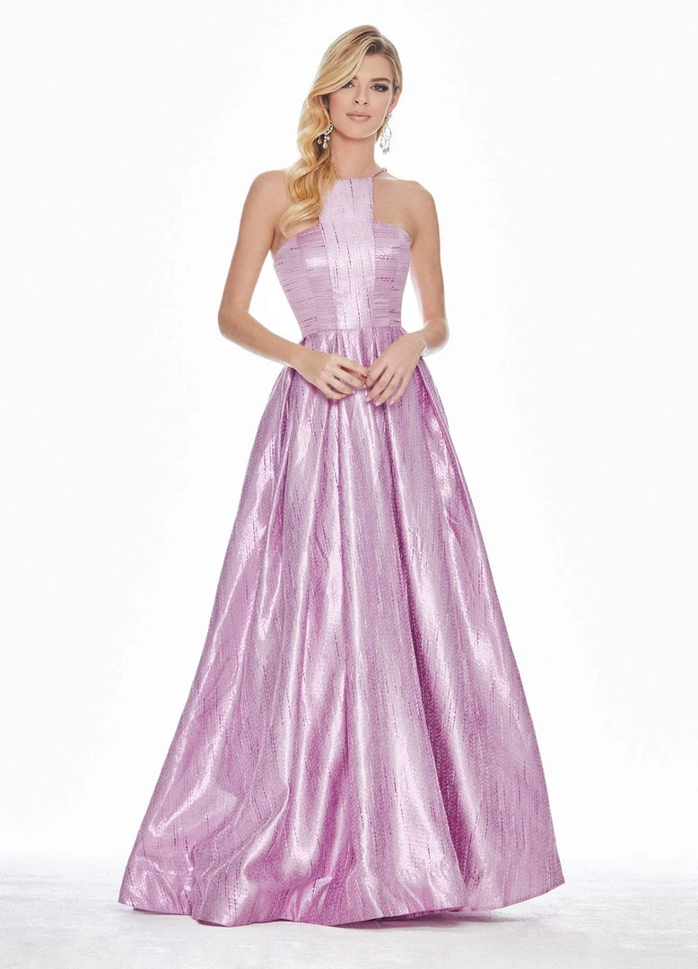 Formal Gowns Ashley Lauren - 1339 Cut-In Halter Metallic Brocade Ballgown 6 Formal Gowns Ashley Lauren - 1339 Cut-In Halter Metallic Brocade Ballgown