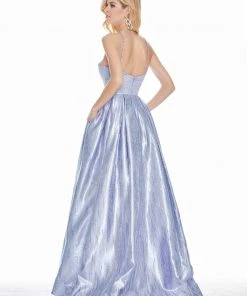 Formal Gowns Ashley Lauren - 1339 Cut-In Halter Metallic Brocade Ballgown 11 Formal Gowns Ashley Lauren - 1339 Cut-In Halter Metallic Brocade Ballgown