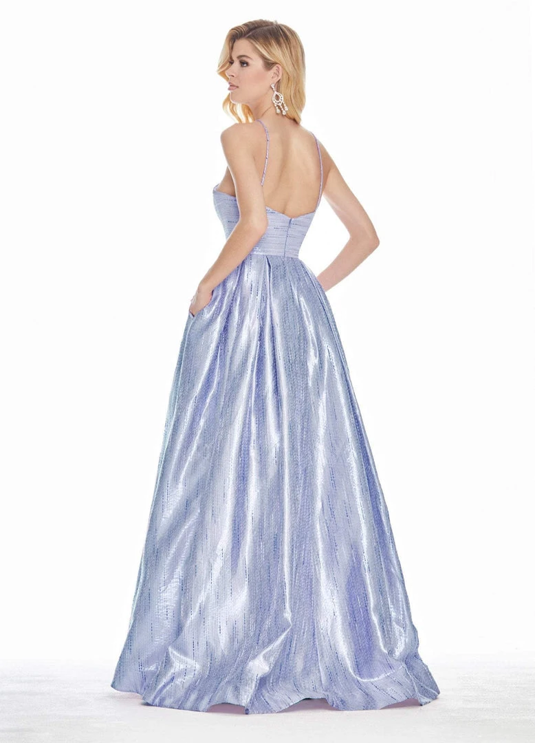 Formal Gowns Ashley Lauren - 1339 Cut-In Halter Metallic Brocade Ballgown 5 Formal Gowns Ashley Lauren - 1339 Cut-In Halter Metallic Brocade Ballgown