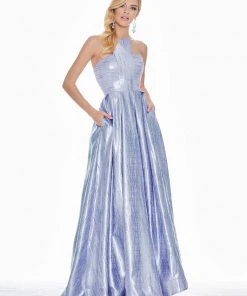 Formal Gowns Ashley Lauren - 1339 Cut-In Halter Metallic Brocade Ballgown 10 Formal Gowns Ashley Lauren - 1339 Cut-In Halter Metallic Brocade Ballgown