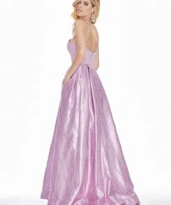 Formal Gowns Ashley Lauren - 1339 Cut-In Halter Metallic Brocade Ballgown 14 Formal Gowns Ashley Lauren - 1339 Cut-In Halter Metallic Brocade Ballgown