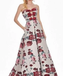 Ashley Lauren - 1371 Embellished Sweetheart Brocade A-line Dress Formal Gowns
