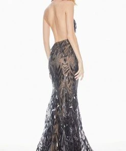 Ashley Lauren - 1374 Sequined Deep Halter V-neck Trumpet Dress Formal Gowns 6 Ashley Lauren - 1374 Sequined Deep Halter V-neck Trumpet Dress Formal Gowns