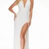 Ashley Lauren - Embellished Halter Evening Dress 11068 - 1 Pc Ivory In Size 16 Available Formal Gowns