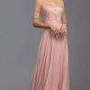 Aspeed Design - Pearl Embellished Evening Dress M2320 - 1 Pc Dusty Rose In Size M Available Formal Gowns