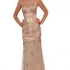 Atria Dresses - Ac667542 Jewel Neck Gown - 1 Pc Dusty Rose In Size 2 Available