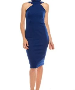 Bebe - 701675 Cutout Mock Neck Sheath Stretch Crepe Dress Cocktail Dresses 14 Bebe - 701675 Cutout Mock Neck Sheath Stretch Crepe Dress Cocktail Dresses
