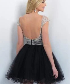 Blush By Alexia Designs Cocktail Dresses Blush - 10062 Jeweled Off-Shoulder Tulle Cocktail Dress