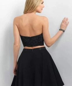 Blush By Alexia Designs Cocktail Dresses Blush - 11158 Sequined Sweetheart Chiffon A-Line Dress