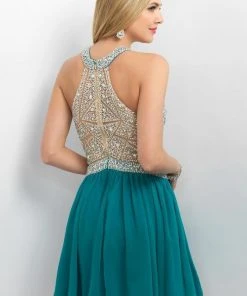 Blush By Alexia Designs Blush - 11164 Embellished Illusion High Neck A-line Dress Cocktail Dresses 7 Blush By Alexia Designs Blush - 11164 Embellished Illusion High Neck A-line Dress Cocktail Dresses