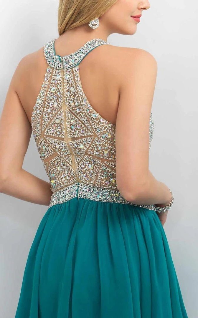 Blush By Alexia Designs Blush - 11164 Embellished Illusion High Neck A-line Dress Cocktail Dresses 6 Blush By Alexia Designs Blush - 11164 Embellished Illusion High Neck A-line Dress Cocktail Dresses