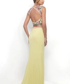 Blush By Alexia Designs Blush - 11283 Floral Embroidered Illusion Sheath Gown Formal Gowns