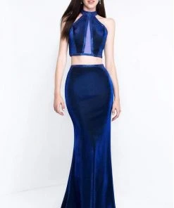 Blush By Alexia Designs Blush - 11524 Two-Piece Illusion Cutout Halter Sheath Gown Formal Gowns 9 Blush By Alexia Designs Blush - 11524 Two-Piece Illusion Cutout Halter Sheath Gown Formal Gowns