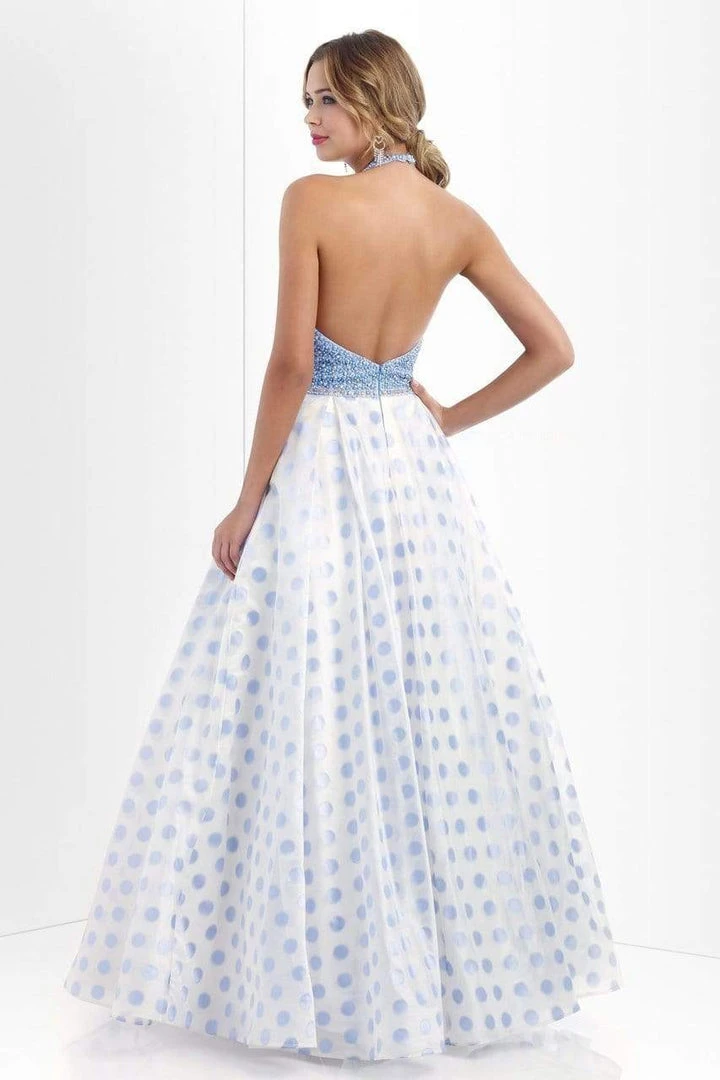 Blush By Alexia Designs Blush - 5516 Embellished Halter Neck Polka Dot Printed Ball Gown 5 Blush By Alexia Designs Blush - 5516 Embellished Halter Neck Polka Dot Printed Ball Gown