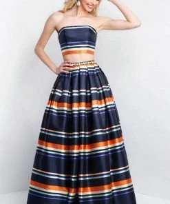 Blush By Alexia Designs Blush - 5659 Strapless Printed Satin Mikado Two Piece Gown