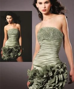 Blush By Alexia Designs Blush - 9160 Strapless Sequined Floral Cocktail Dress Cocktail Dresses