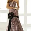 Blush By Alexia Designs Formal Gowns Blush - 9284 Strapless Printed Long Gown With Black Ribbon Accent 1 Blush By Alexia Designs Formal Gowns Blush - 9284 Strapless Printed Long Gown With Black Ribbon Accent