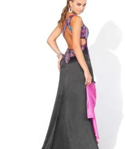 Blush By Alexia Designs Formal Gowns Blush - 9356 One Shoulder Embellished Long Dress With Slit