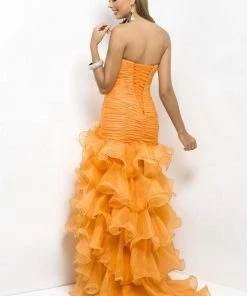 Blush By Alexia Designs Blush - 9517 Strapless Pleated Ruffled Long Gown With Slit Formal Gowns 9 Blush By Alexia Designs Blush - 9517 Strapless Pleated Ruffled Long Gown With Slit Formal Gowns