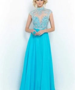 Blush By Alexia Designs Blush - 9967 Luxurious Illusion Scalloped A-Line Gown Formal Gowns