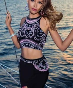 Blush By Alexia Designs Blush - Bedazzled Two-Piece Jewel Neck Sheath Dress 11200 9 Blush By Alexia Designs Blush - Bedazzled Two-Piece Jewel Neck Sheath Dress 11200