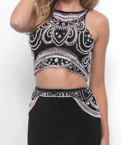 Blush By Alexia Designs Blush - Bedazzled Two-Piece Jewel Neck Sheath Dress 11200 10 Blush By Alexia Designs Blush - Bedazzled Two-Piece Jewel Neck Sheath Dress 11200