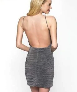 Blush By Alexia Designs Cocktail Dresses Blush Black - B109 Backless Ribbed Knit Sheath Dress 5 Blush By Alexia Designs Cocktail Dresses Blush Black - B109 Backless Ribbed Knit Sheath Dress