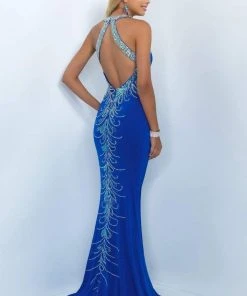 Blush By Alexia Designs - 11031 Bejeweled Halter Cutout Sheath Gown 8 Blush By Alexia Designs - 11031 Bejeweled Halter Cutout Sheath Gown