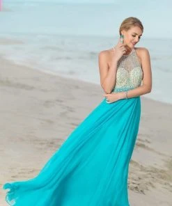 Blush By Alexia Designs - 11052 Beaded Halter Neck Chiffon Gown 9 Blush By Alexia Designs - 11052 Beaded Halter Neck Chiffon Gown