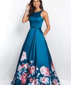 Formal Gowns Blush By Alexia Designs - 11136 Sleeveless Mikado Floral Detail Gown