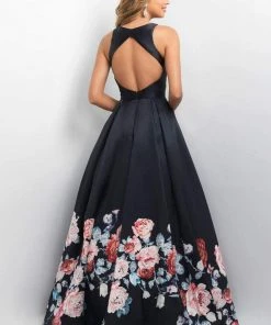 Formal Gowns Blush By Alexia Designs - 11136 Sleeveless Mikado Floral Detail Gown