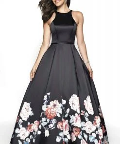 Blush By Alexia Designs - 11136Z Floral Print Mikado Ballgown