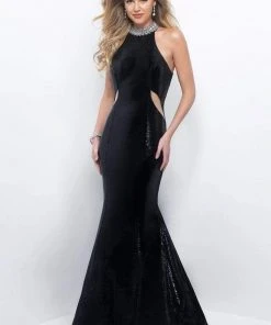 Blush By Alexia Designs - 11289 Sequined High Neck Mermaid Gown Formal Gowns