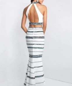 Blush By Alexia Designs - 11530 Two Piece High Halter Keyhole Gown