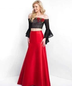 Blush By Alexia Designs - 11567 Off Shoulder Floral Two Piece Gown