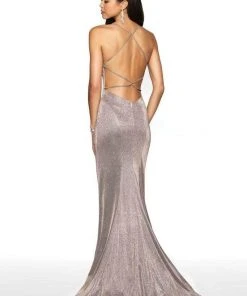 Formal Gowns Blush By Alexia Designs - 11726 Plunging V Neck Shimmer Mermaid Gown