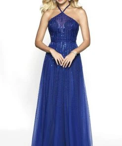 Blush By Alexia Designs - 11756 Beaded Halter Tulle A-line Dress Formal Gowns
