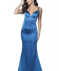 Blush By Alexia Designs - 11892 Plunging Open Back Empire Mermaid Gown Formal Gowns